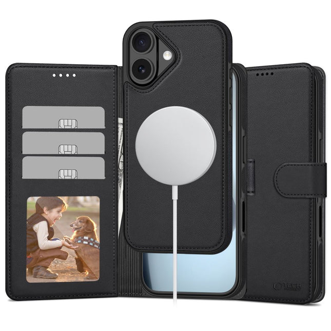 iPhone 17 Hoesje 2-in-1 Wallet Book Case MagSafe Zwart