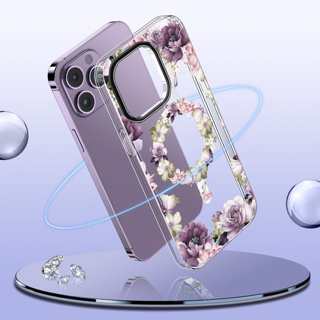 iPhone 15 Pro hoesje case backover roze floral