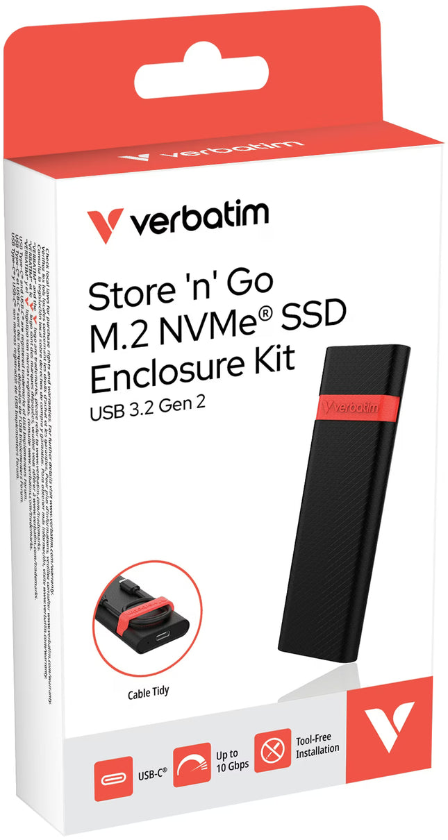 Verbatim M.2 NVMe SSD Enclosure Kit Zwart