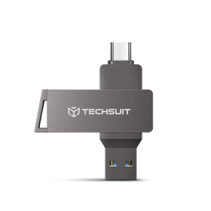 Techsuit THSM19 USB-stick (THSM19816) – Dual Interface USB 3.0 & USB-C – 16 GB – Hoge Snelheid – Grijs