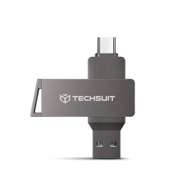 Techsuit THSM19 USB-stick (THSM19816) – Dual Interface USB 3.0 & USB-C – 16 GB – Hoge Snelheid – Grijs