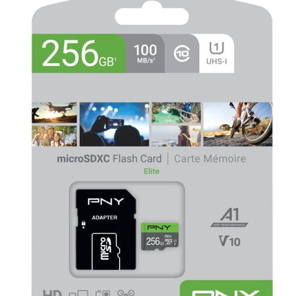 PNY Elite microSDXC card 256GB Class 10 UHS-I U1 100MB/s A1 V10