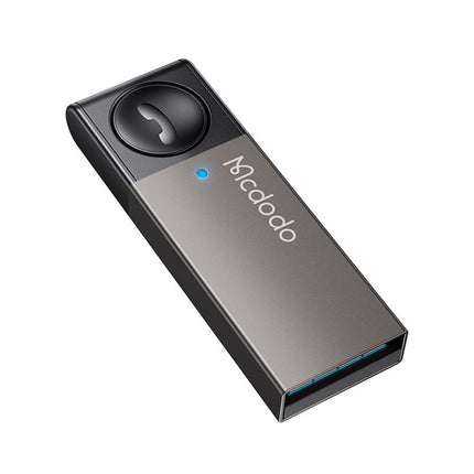 Mcdodo Auto Adapter (OT-8250) – USB, Multifunctionele Knop, Zinklegering, Bluetooth 5.0, Verbinding met 2 Telefoons – Zwart