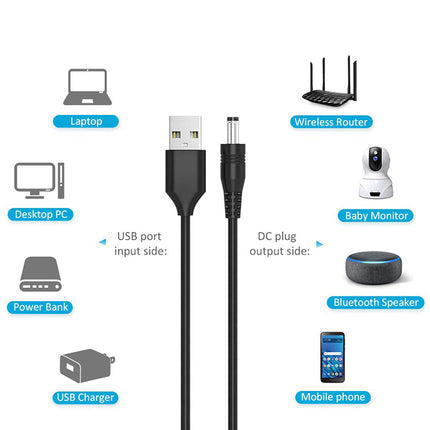 Techsuit ChargeNest AC21 (11-delig) Kabeladapterset – USB naar 7× DC Barrel, Type-C, Mini-USB & Micro-USB – Zwart
