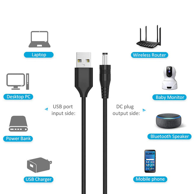 Techsuit ChargeNest AC21 (11-delig) Kabeladapterset – USB naar 7× DC Barrel, Type-C, Mini-USB & Micro-USB – Zwart