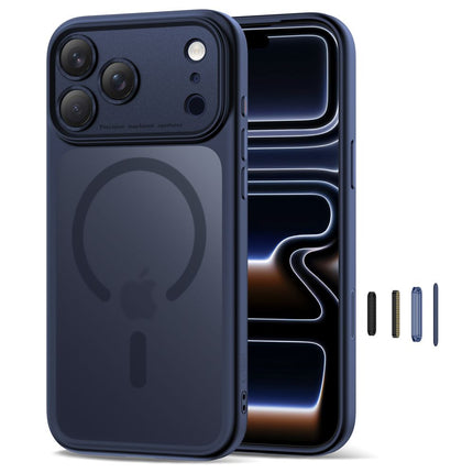 iPhone 17 Pro Hoesje Matte Magsafe Deep Blauw Camera lens protector