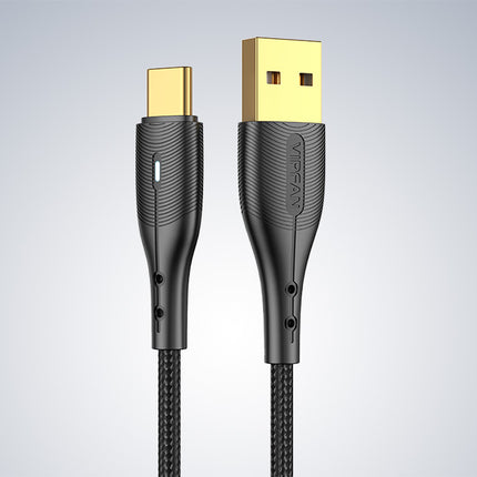 USB naar USB-C kabel Vipfan Nano Gold X07, 3A, 1.2m (zwart)
