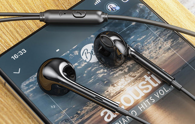 Wired in-ear headphones Vipfan M15, 3.5 mm jack, 1 m (black)