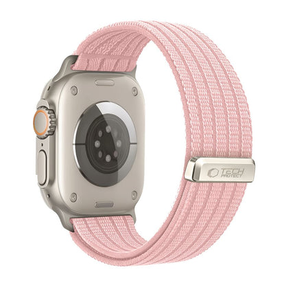 Tech-Protect Nylon Sport Apple Watch 8 / 9 / 10 / 11 / SE / Ultra (44 / 45 / 46 / 49 mm) bandje – Light Pink