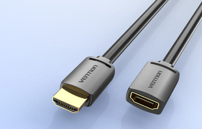 HDMI 2.0 mannelijk naar HDMI 2.0 vrouwelijk verlengkabel Vention AHCBH 2m, 4K 60Hz, (zwart)