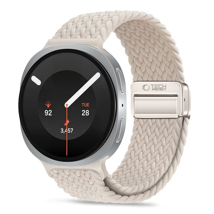 Samsung Galaxy Watch 8-serie 40 / 44 / 46 mm bandje – Starlight, nylon, magnetische sluiting