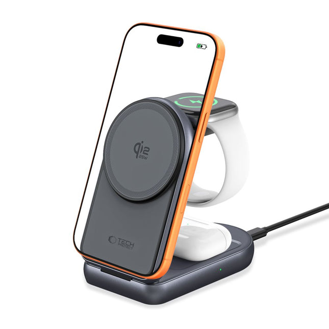 3IN1 MAGNETIC MAGSAFE WIRELESS CHARGER 25W QI2.2 BLACK