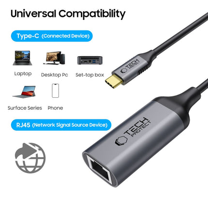 Adapter USB-C naar RJ45 1000mbps