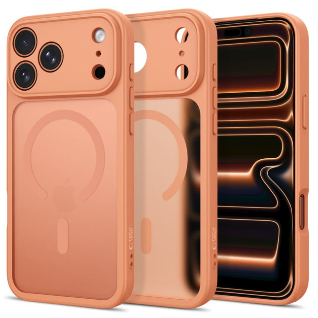 iPhone 17 Pro / iPhone 18 Pro Hoesje Matte Magsafe Oranje Camera lens protector