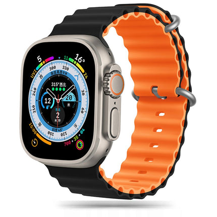iConBand Apple Watch 8 / 9 / 10 / 11 / SE / ULTRA (44 / 45 / 46 / 49mm - Zwart Oranje