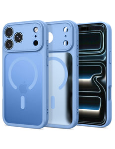 iPhone 17 Pro / iPhone 18 Pro-hoesje – mat lichtblauw, MagSafe, met cameralensbeschermer