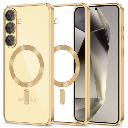Samsung Galaxy S25 Plus hoesje goud magsafe Silicone Case transparent