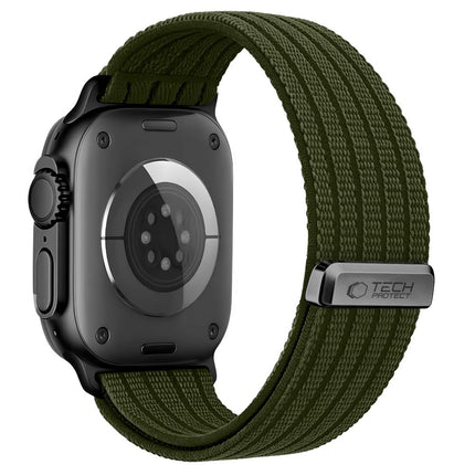 Tech-Protect Nylon Sport Apple Watch 8 / 9 / 10 / 11 / SE / Ultra (44 / 45 / 46 / 49 mm) bandje – Military Green