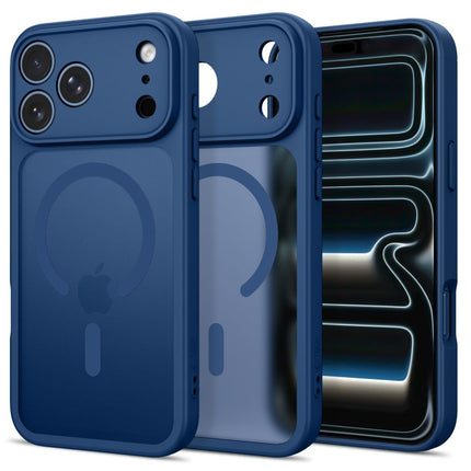 iPhone 17 Pro / iPhone 18 Pro-hoesje – mat, MagSafe, deep blue, met cameralensbeschermer