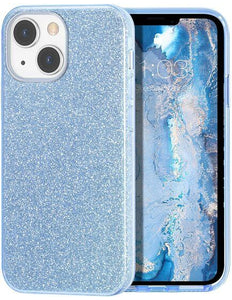 iPhone 15 Hülle Silikonhülle Glitzer Blau