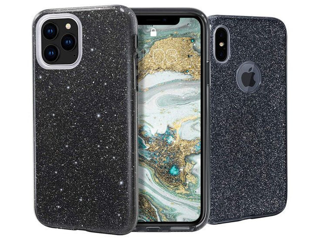 Samsung Galaxy A15 hoesje glitters case zwart