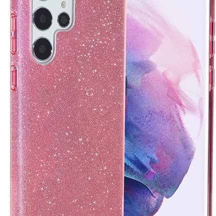 Samsung Galaxy S24 hoesje Glitter Backcover roze