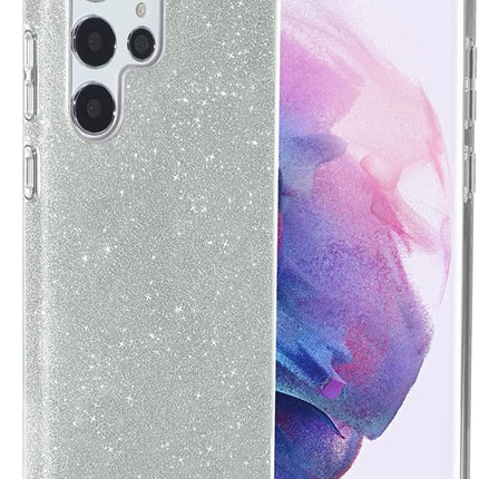 Samsung Galaxy S24 Ultra hoesje Glitter Backcover Zilver