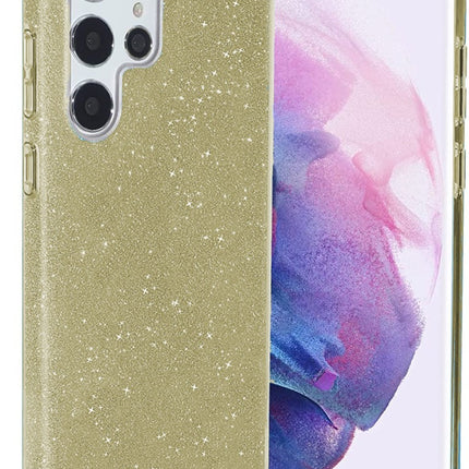 3 in 1 Glitter Backcover - Samsung S25 Edge - Goud