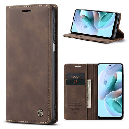 Motorola Moto G31/G41 - Retro Wallet Case - Brown Hoesje Case Wallet