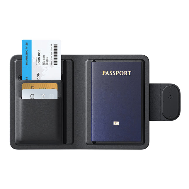 Mcdodo Smart Paspoorthouder Napa Pro (AT-4180) – Find My Tracker, PU-Leder, 3 Pasjesvakken, 80–90 dB, 220 mAh – Zwart