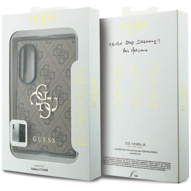 GUESS Hardcase 4G Big Logo Hoesje (GUHCZFW84GMGBR) voor Samsung Galaxy Z Fold8 – Bruin