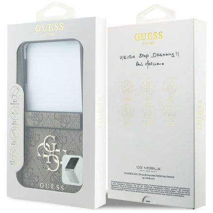GUESS Hardcase 4G Big Logo Hoesje (GUHCZF84GMGBR) voor Samsung Galaxy Z Flip8 – Bruin