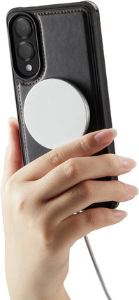 CaseMania Elegant Backcover Met Magsafe - Samsung S25 Edge Zwart