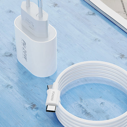 Snellader Foneng 1x USB EU39 + USB Type C kabel