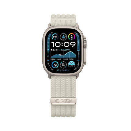 Tech-Protect Nylon Sport Apple Watch 8 / 9 / 10 / 11 / SE / Ultra (44 / 45 / 46 / 49 mm) bandje – Starlight