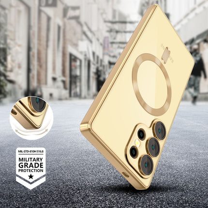 Samsung Galaxy S25 Ultra hoesje goud magsafe Silicone Case transparent