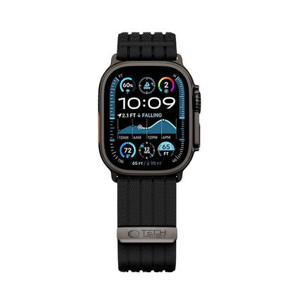 Tech-Protect Nylon Sport Apple Watch 8 / 9 / 10 / 11 / SE / Ultra (44 / 45 / 46 / 49 mm) bandje – zwart