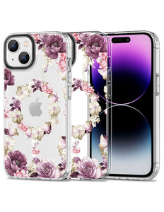 iPhone 15-Hülle mit rosa Blumenmuster