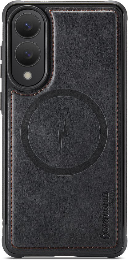 CaseMania Elegant Backcover Met Magsafe - Samsung S25 Edge Zwart