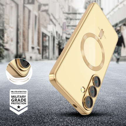 Samsung Galaxy S25 Plus hoesje goud magsafe Silicone Case transparent
