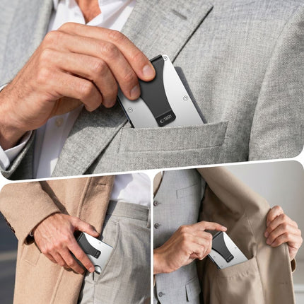 Metalen Kaarthouder Portemonnee – RFID-blokkerende Creditcardhouder Zilver