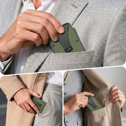 Metalen Kaarthouder Portemonnee – RFID-blokkerende Creditcardhouder MILITARY GREEN