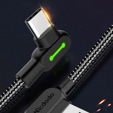 USB naar USB-C kabel Mcdodo CA-5280 LED, 3m (zwart)