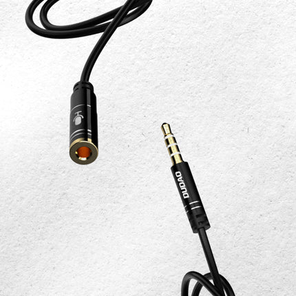 Audio-verlengkabel Dudao L11S 3,5 mm AUX, 1 m (zwart)