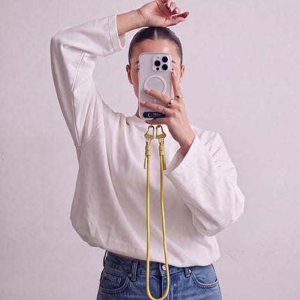 Universal koord geschikt voor elke telefoon geel