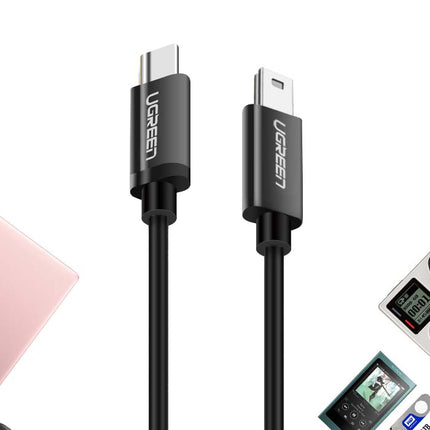 USB-C to Mini USB Cable UGREEN US242, 1m (black)
