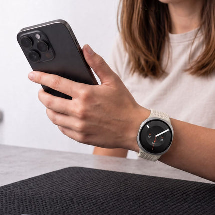 Samsung Galaxy Watch 8-serie 40 / 44 / 46 mm bandje – Starlight, nylon, magnetische sluiting