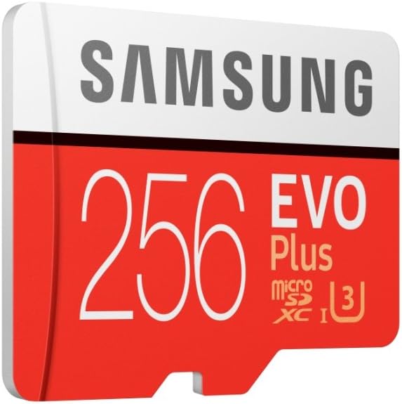Samsung EVO Plus 256 GB microSDXC UHS-I U3 100 MB/s Full HD & 4K UHD Memory Card with Adapter (MB-MC256GA) - Red/White
