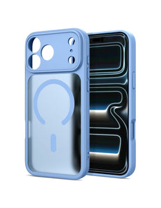 iPhone 17 Pro Max / iPhone 18 Pro Max-hoesje – mat lichtblauw, MagSafe, met cameralensbeschermer
