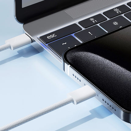 USB-C naar USB-C voor iPhone 15 Serie / Samsung Joyroom S-A45 kabel, 60W, gevlochten, 1m (wit)